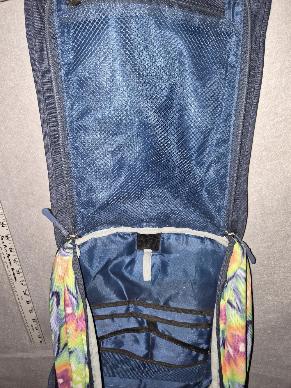 Vintage Hooey Multicolor Chevron Hiking Backpack – Navy Blue